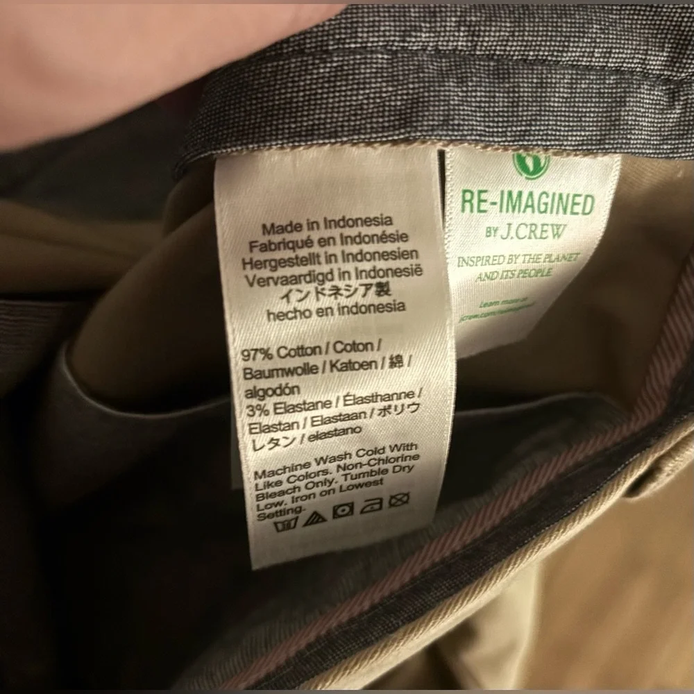 NWT J.Crew 770™ Straight-fit stretch chino pant in Khaki 32 x 32 Preppy Academia